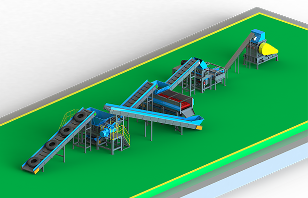 废旧轮胎破碎分选系统